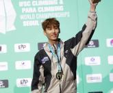 '스포츠클라이밍' 이도현, 서울 세계선수권대회 리드 '금메달'... 한국 클라이밍 역사 썼다